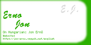 erno jon business card